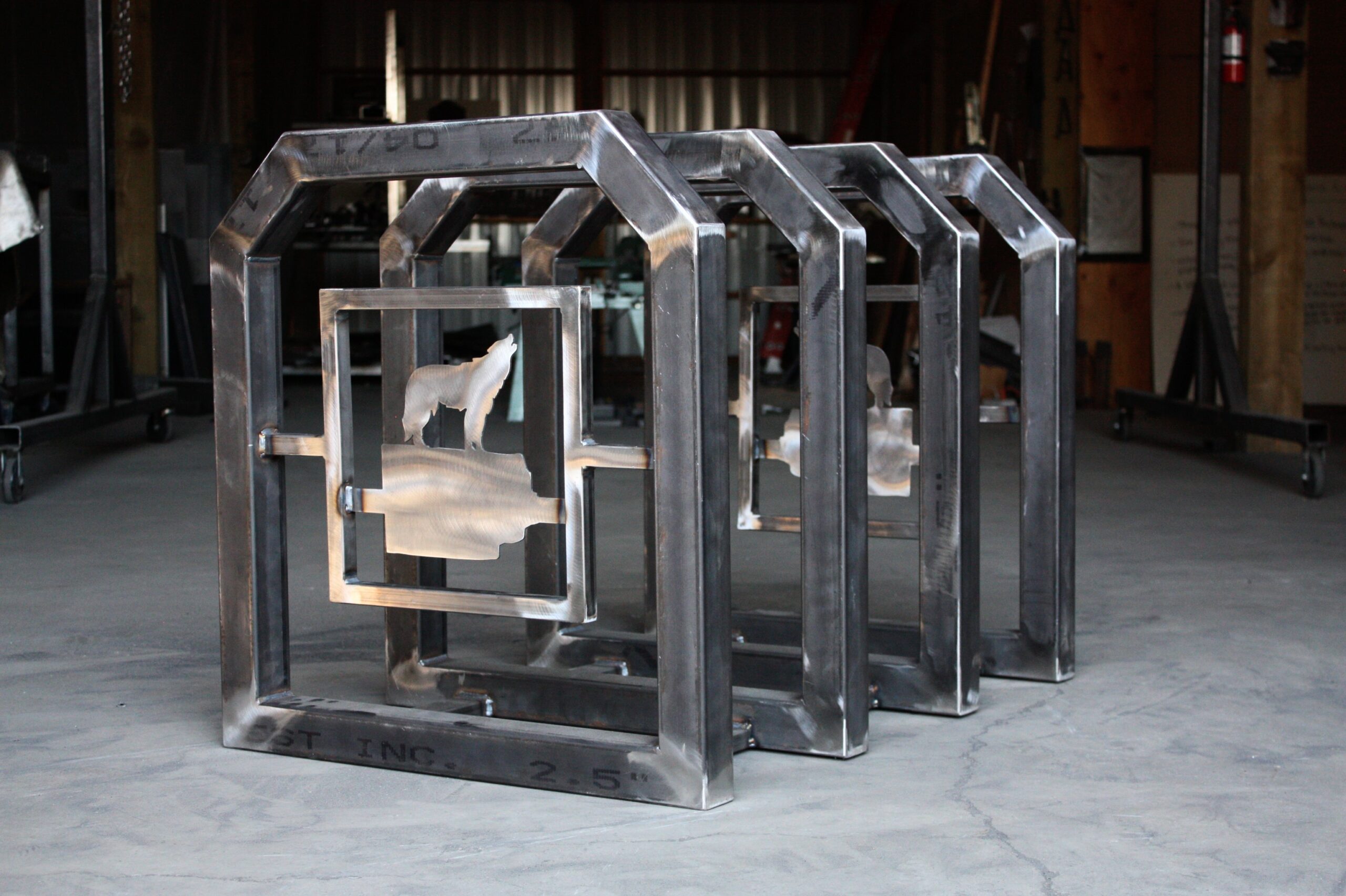 Jake Dawson working in the Iron Ridge welding shop